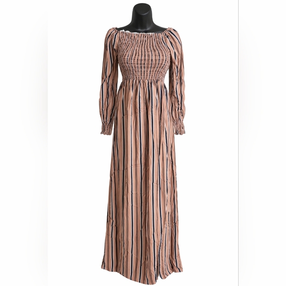 Al lin jalabiya Dresses & Skirts - Cotton Smocked Maxi Dress Modest Jalabiya Boho Cottagecore Long Sleeve